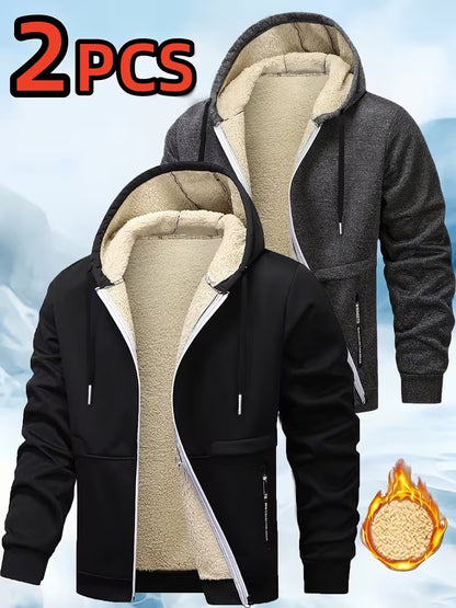 Men's 2-Piece Hooded Zip Jacket Set