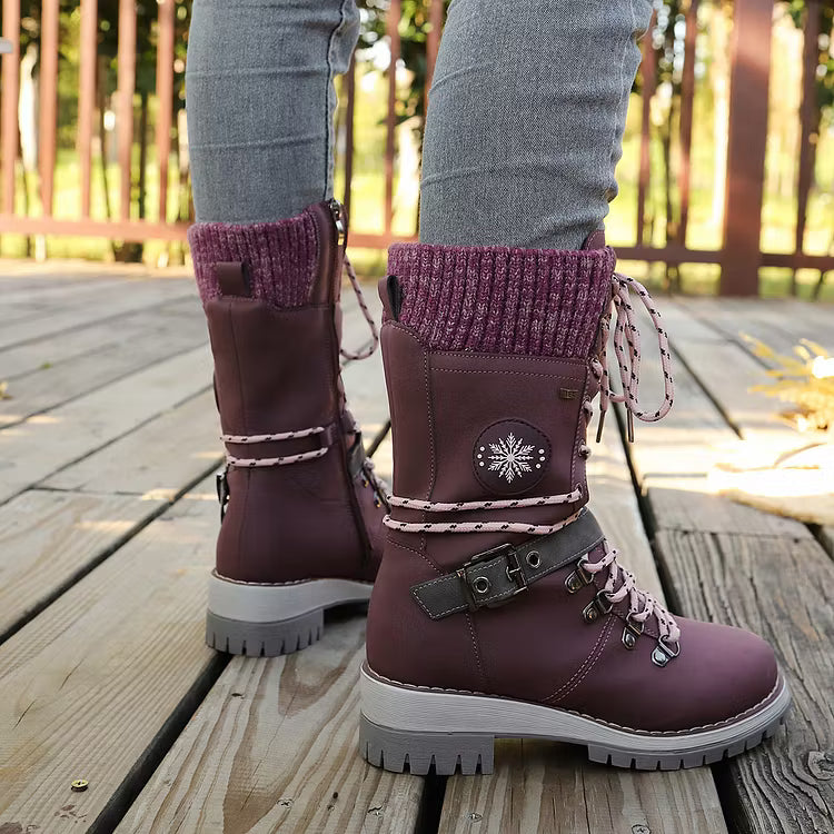 Women's Lace-Up Buckle Boots