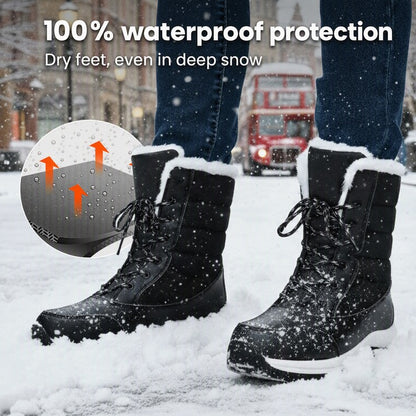 Women's Lace-Up Faux Fur Snow Boots