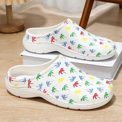 Women’s Coconut Tree Print Casual Slides