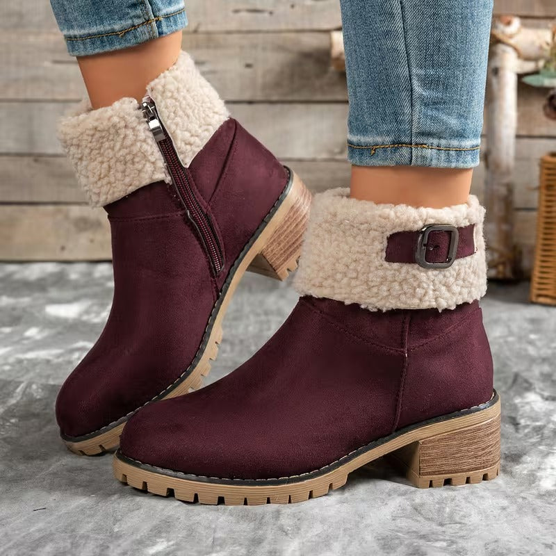 Women's Cuff Buckle Ankle Boots