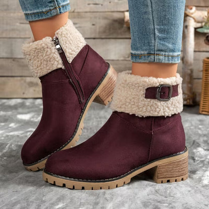 Women's Cuff Buckle Ankle Boots