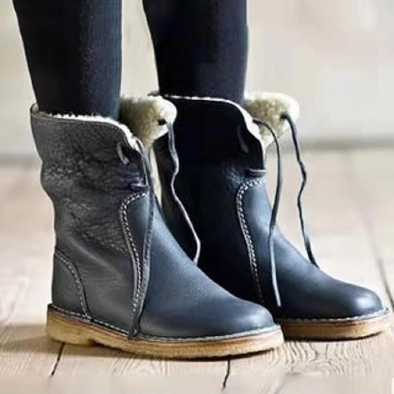 Women’s Leather-Look Lace-Up Ankle Boots