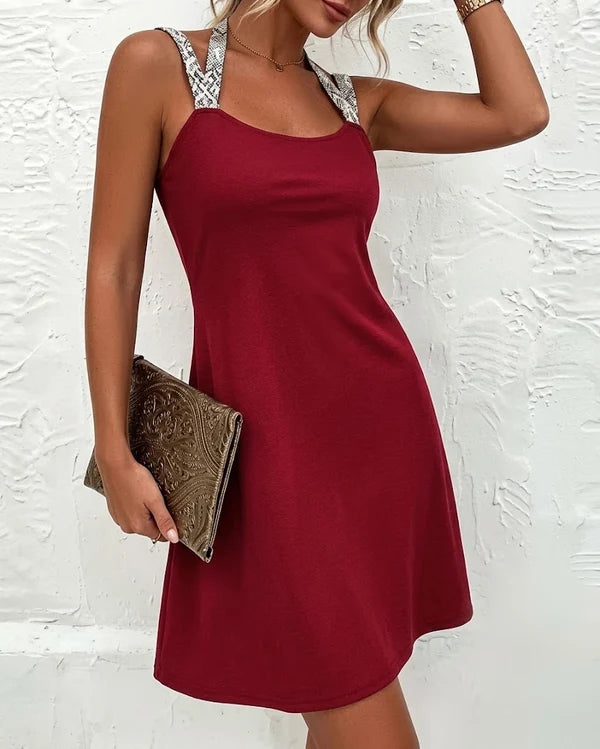 Women’s Shimmer Cross-Over Strappy Dress