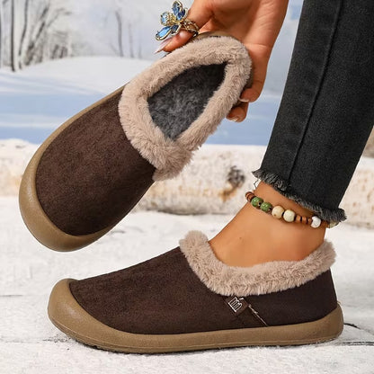 Women's Fuzzy Trim Slip-On Shoes