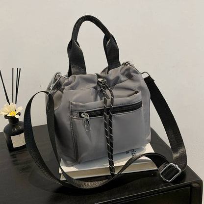 Women’s Lightweight Nylon Drawstring Bucket Bag