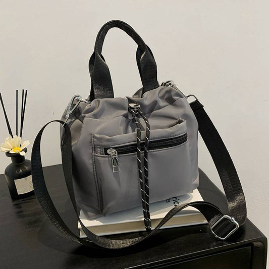 Women’s Lightweight Nylon Drawstring Bucket Bag