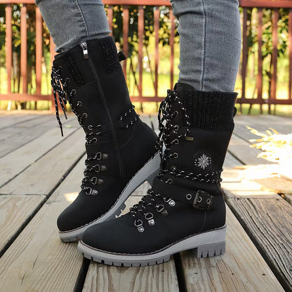 Women's Lace-Up Buckle Boots