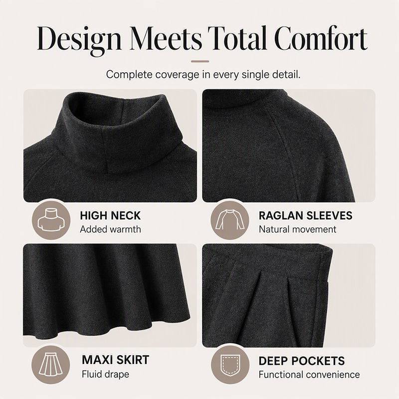 Women's High-Neck Top and Skirt Set