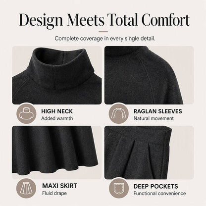 Women's High-Neck Top and Skirt Set