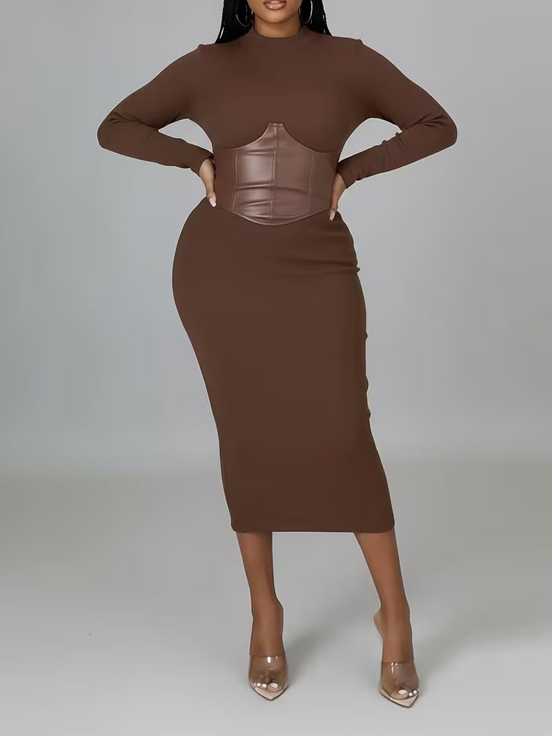 Women's Corset Detail Fitted Dress