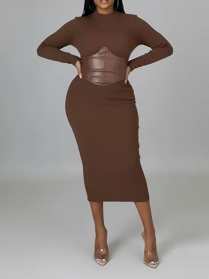 Women's Corset Detail Fitted Dress