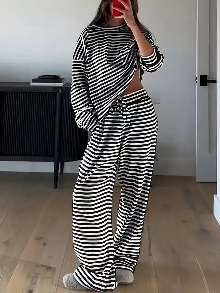 Women's Striped Two-Piece Lounge Set