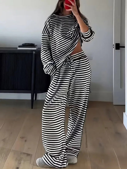 Women's Striped Two-Piece Lounge Set