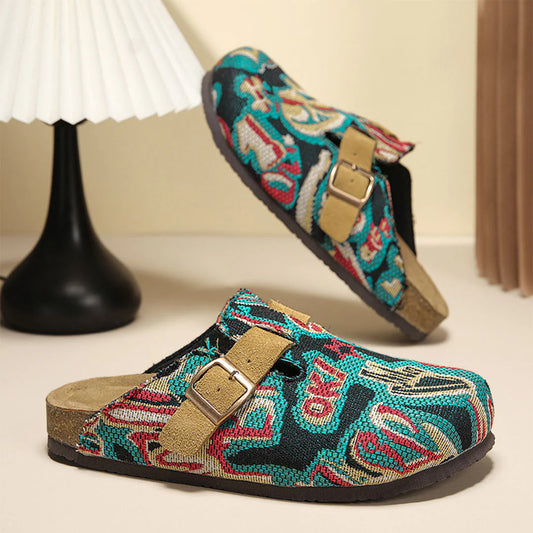 Women's Jacquard Patterned Slip-On Clogs