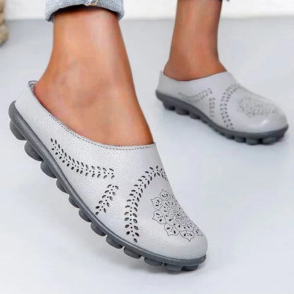 Women’s Floral Cutout Slip-On Mule Flats