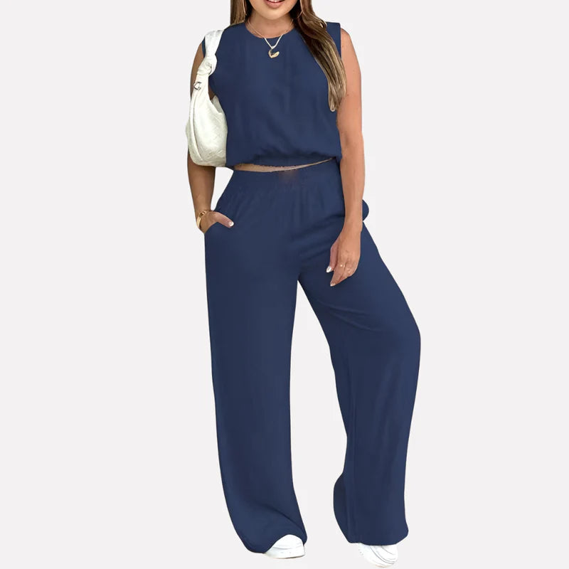 Women's Relaxed Wide-Leg Lounge Set