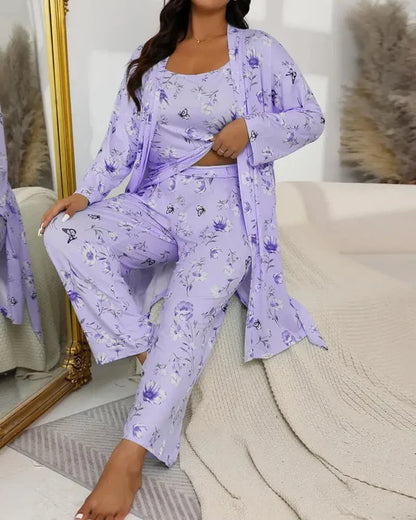 Women’s Camisole, Robe & Pants Lounge Set