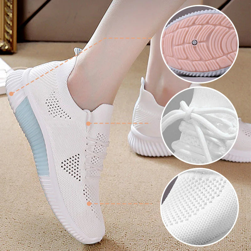Women's Lightweight Knit Lace-Up Sneakers