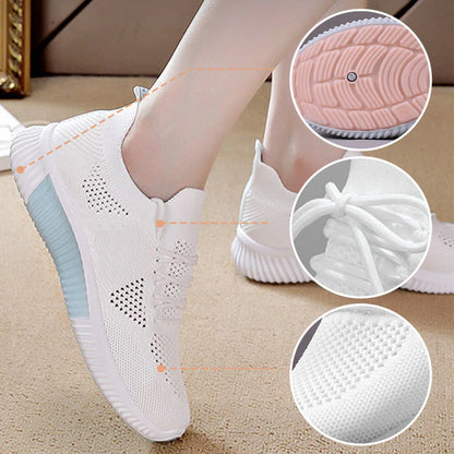 Women's Lightweight Knit Lace-Up Sneakers