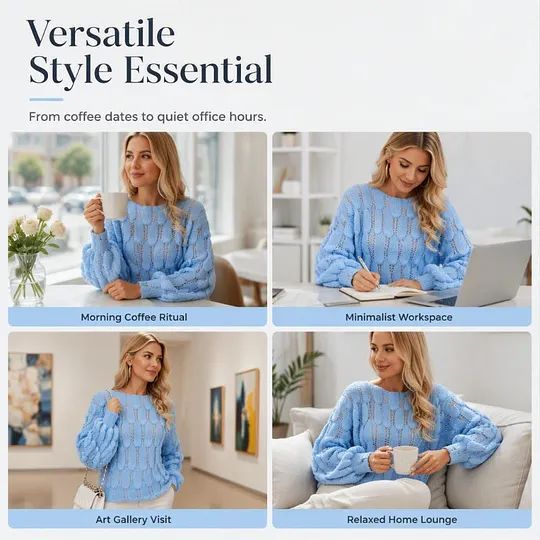 Women's Openwork Knit Sweater