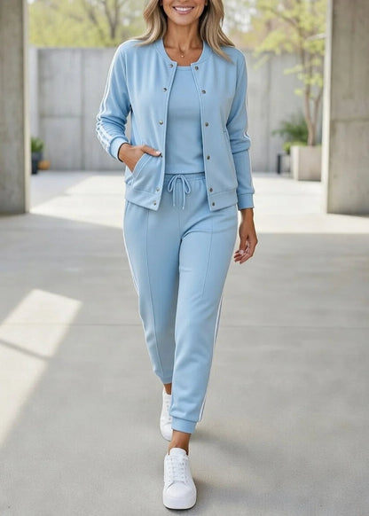 Women’s Casual Sport Stripe Jacket & Jogger Set