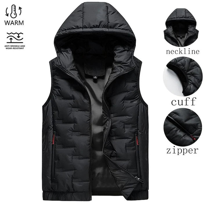 Men's Hooded Zip-Front Vest