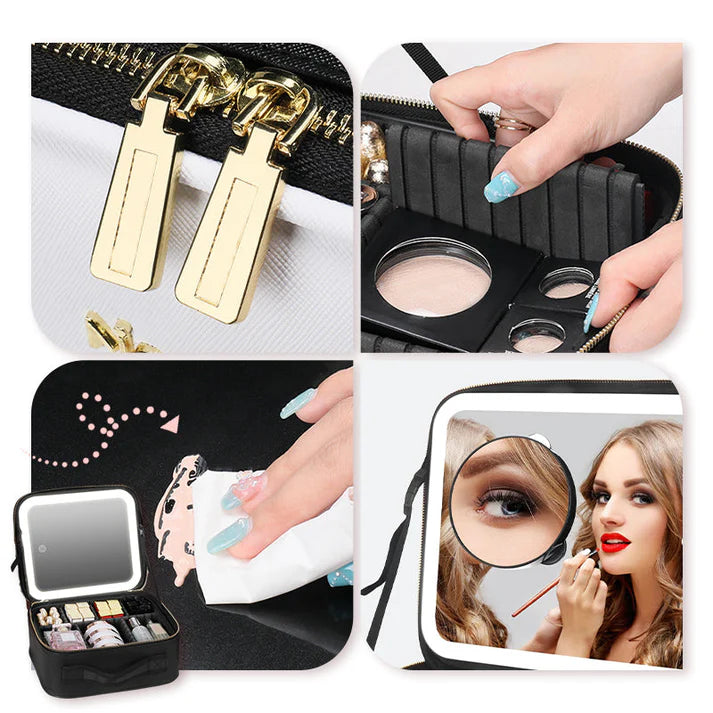Portable LED Mirror Makeup Case