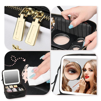 Portable LED Mirror Makeup Case