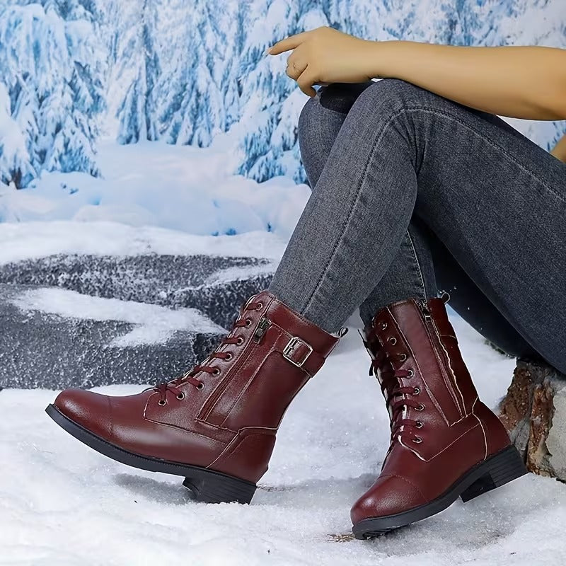 Women's Mid-Calf Lace-Up Boots