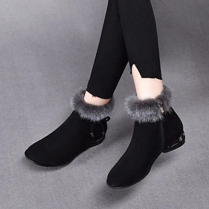 Women's Ankle Boots with Faux Fur Trim