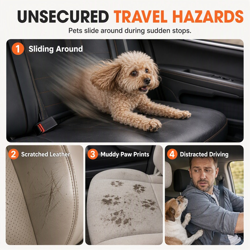 Pet Car Travel Bed with Raised Sides