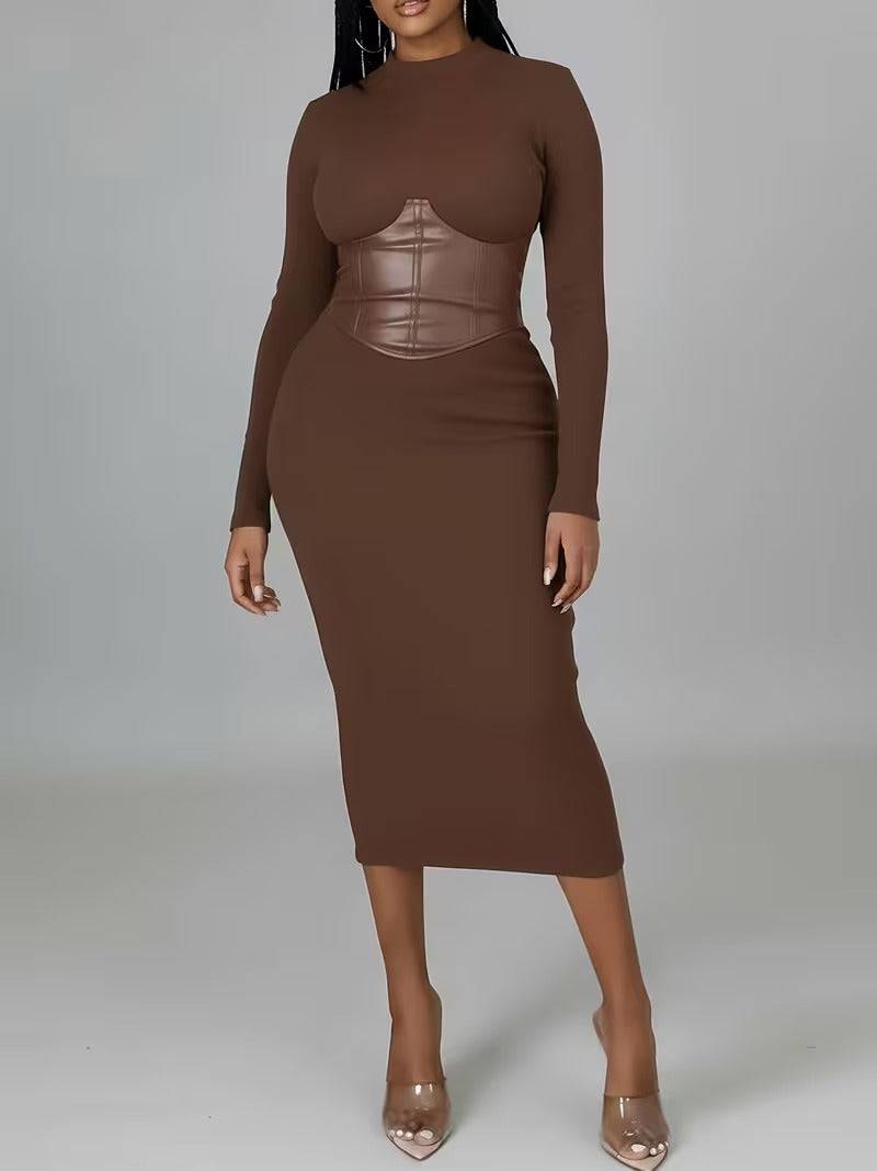 Women's Corset Detail Fitted Dress
