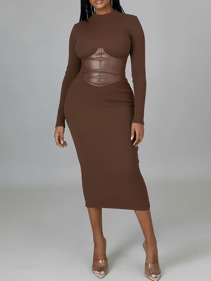 Women's Corset Detail Fitted Dress