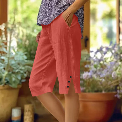 Women's Casual Pocket Capri Pants