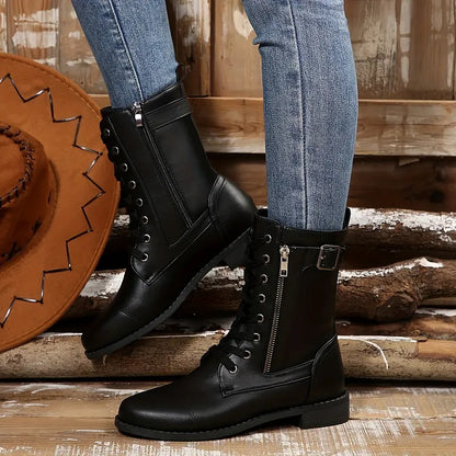 Women's Lace-Up Side-Zip Boots