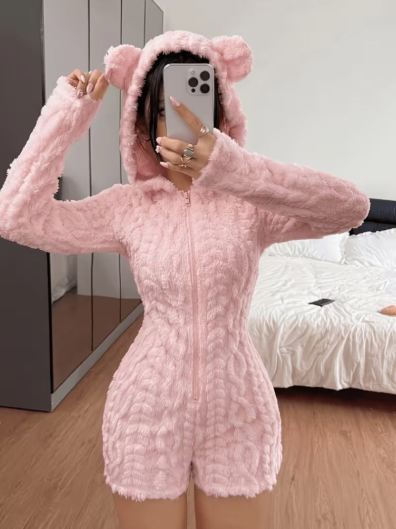 Women’s Hooded Animal Ear Romper