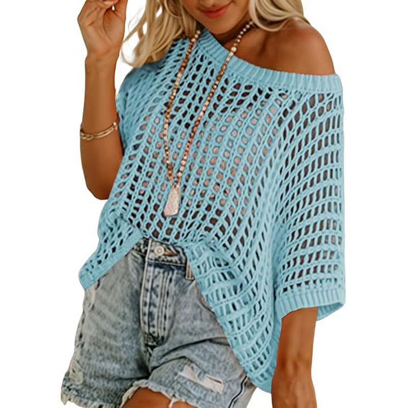 Women's Openwork Knit Beach Cover-Up