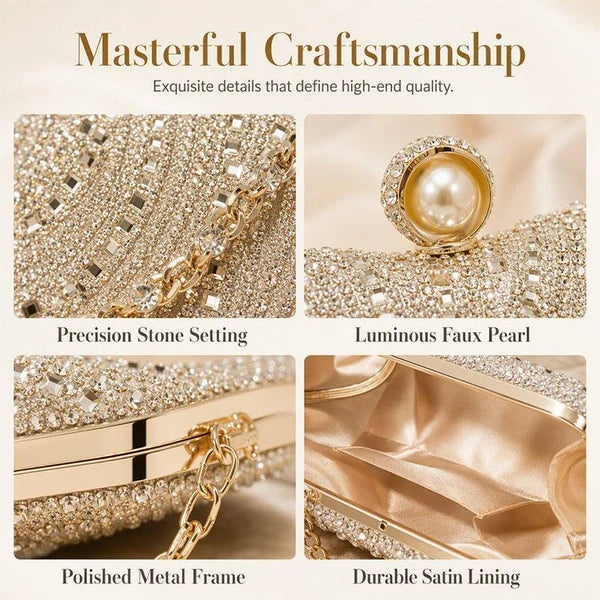 Women’s Pearl Clasp Evening Clutch
