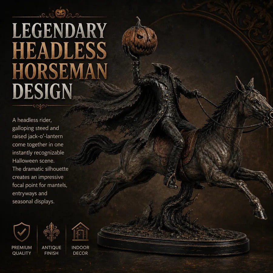Headless Horseman Pumpkin Rider Statue