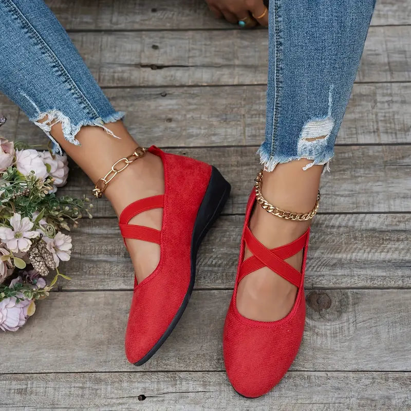 Women’s Comfortable Strap Wedge Walking Shoes