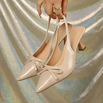 Women’s Glossy Bow Slingback Heels