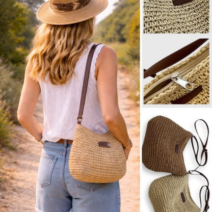 Woven Straw Shoulder Bag