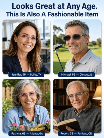 Rimless Reading Glasses with Rectangular Frames