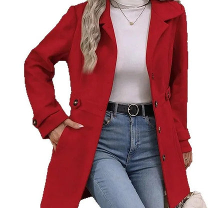 Women's Button Front Belted Coat