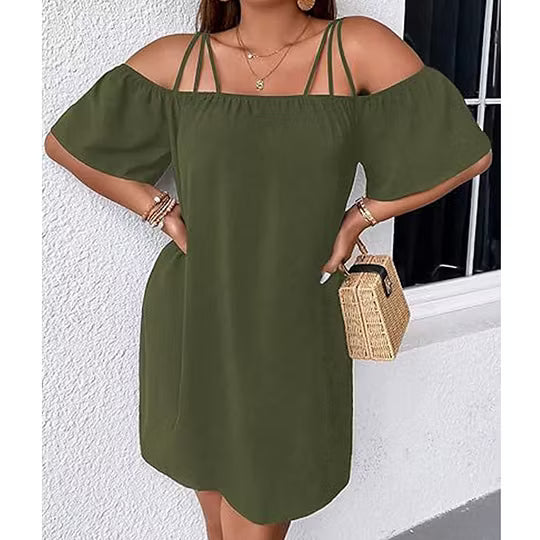 Women's Cold Shoulder Strappy Dress