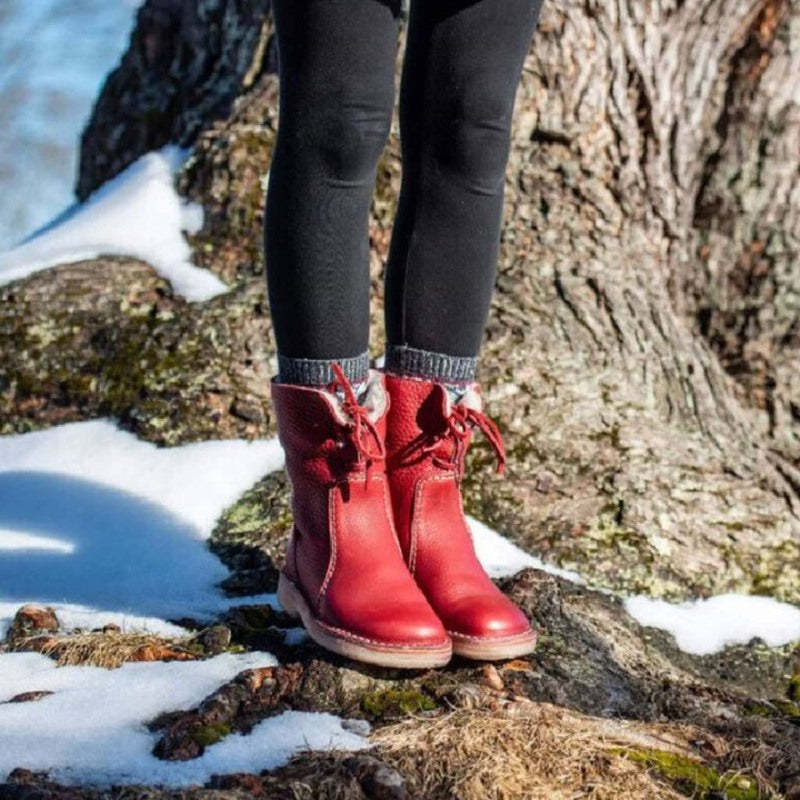 Women’s Leather-Look Lace-Up Ankle Boots