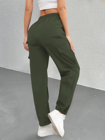 Women's Multi-Pocket Drawstring Cargo Pants