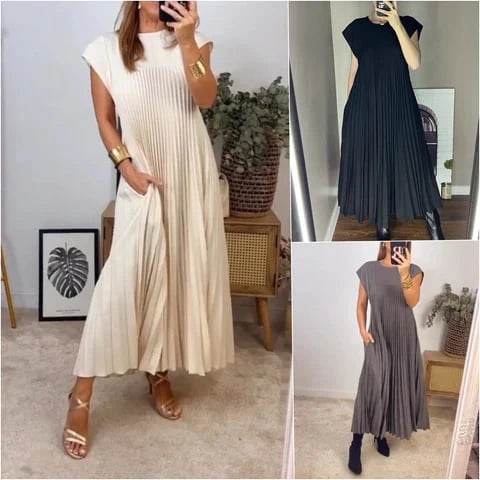 Women's Pleated Maxi Dress