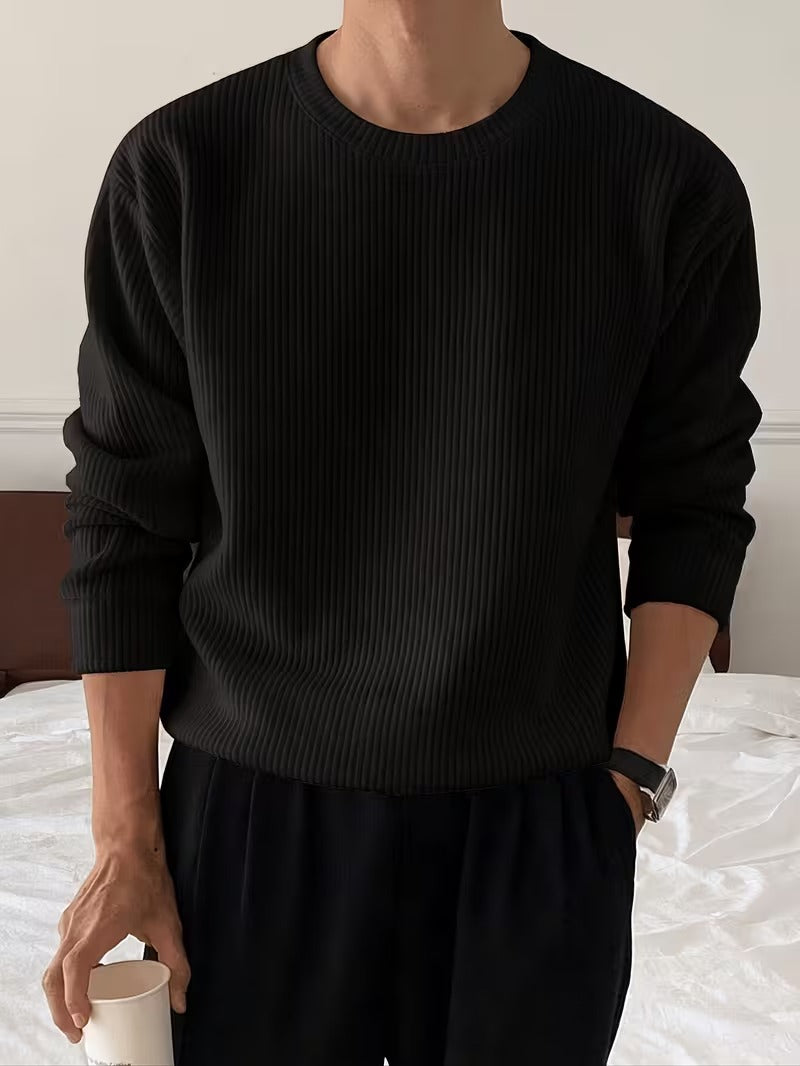 Men's Ribbed Crew Neck Sweater